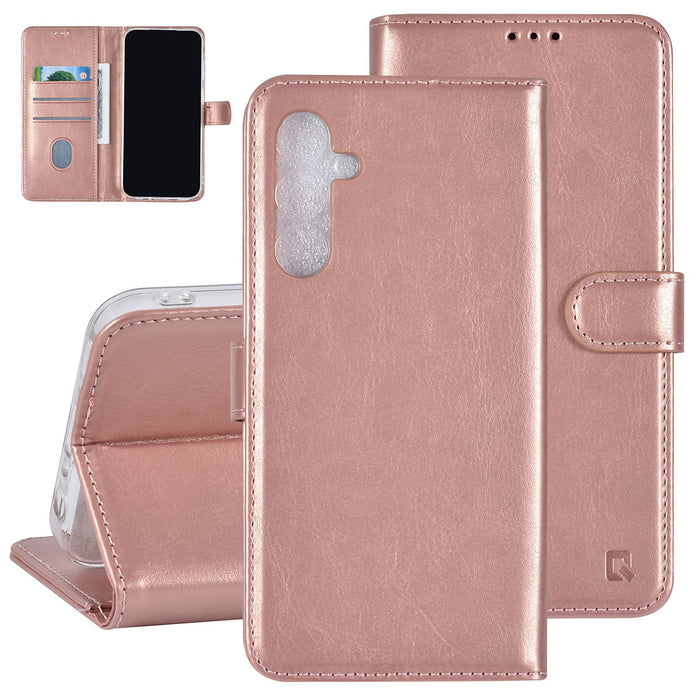 UNIQ handytasche etui für Samsung Galaxy A25 Book-Case hul - 3 pasjeshouder - Rose Gold