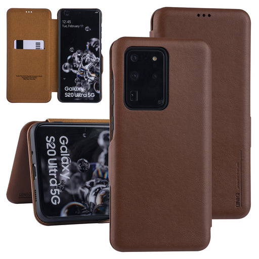 Handytasche für Samsung Galaxy S20 Ultra Braun Book-Case hul - Kartenhalter