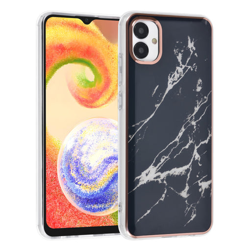 UNIQ Hülle Etui für Samsung Galaxy A04 Silikonhülle - Marble Schwarz