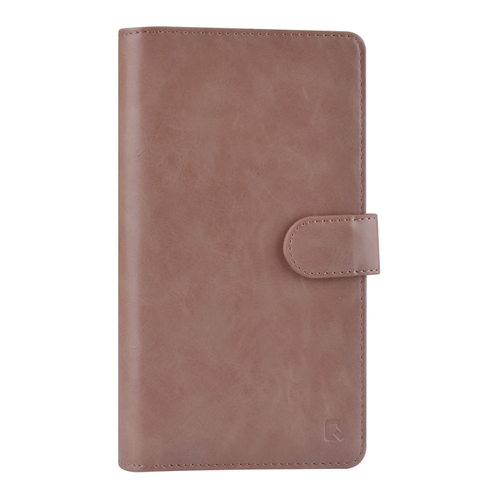 uniq-handytasche-etui-fur-samsung-galaxy-s22-ultra-book-case-hul-kartenhalter-fur-9-karten-magnetverschluss-rose-gold