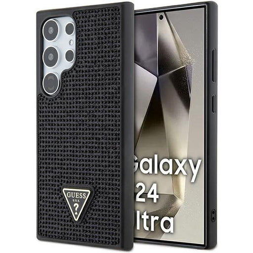 Guess Hülle etui für Samsung Galaxy S24 Ultra S928 /Schwarz hardcase Rhinestone Triangle