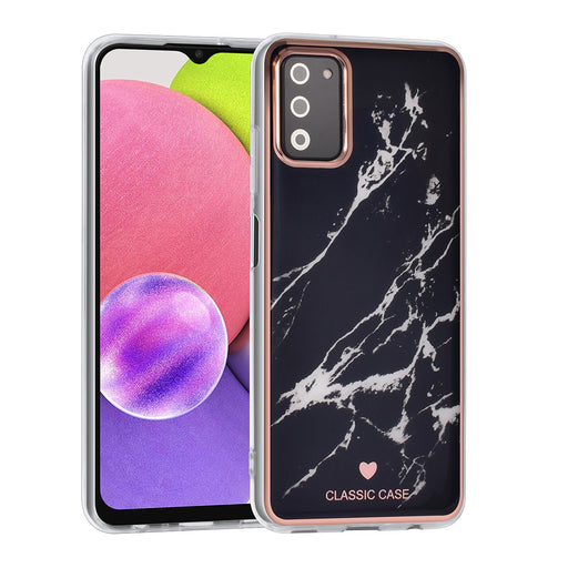 UNIQ Classic Hülle Etui für Samsung Galaxy A03s - Silikonhülle TPU - Marble Schwarz