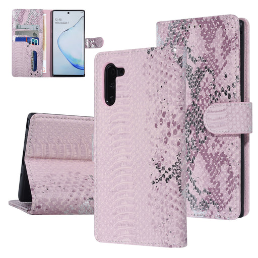 UNIQ Handytasche für Samsung Galaxy Note 10 Rosa Schlangenhaut Book-Case hul