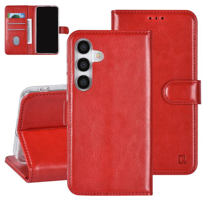 UNIQ handytasche etui für Samsung Galaxy S24 Book-Case hul - 3 pasjeshouder - Rot