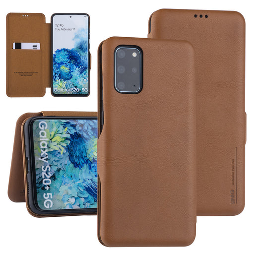 Handytasche für Samsung Galaxy S20 Plus Hellbraun Book-Case hul - Kartenhalter