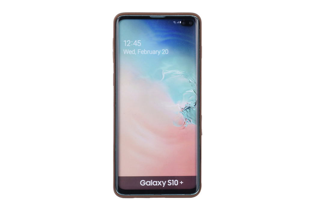 Hülle etui für Samsung Galaxy S10 Plus - Braun