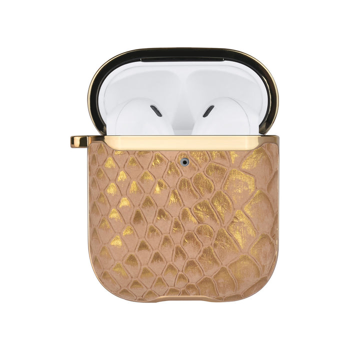 uniq-hulle-tasche-fur-airpods-airpods-2-hulle-snake-kunstleder-gold