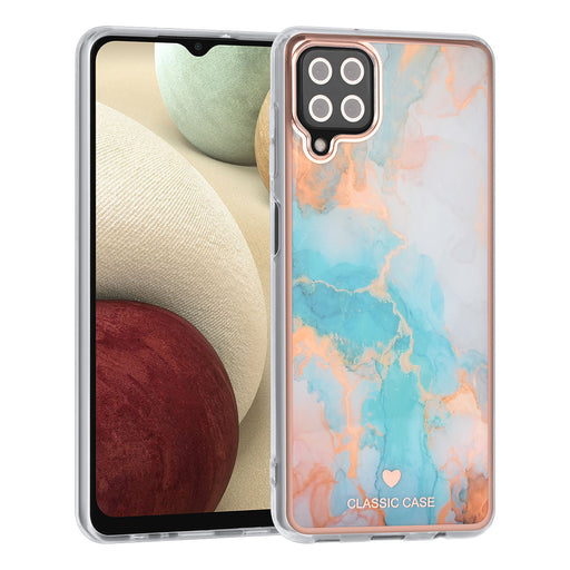 UNIQ Classic Case Etui für Samsung Galaxy A12 - Silikonhülle TPU - Marble Blue