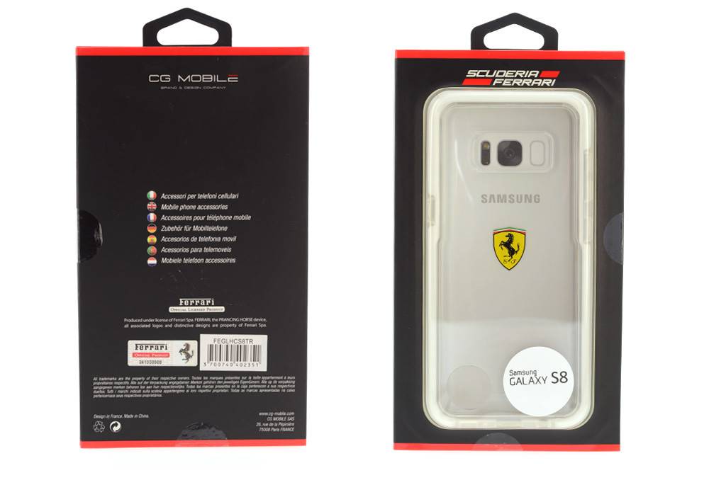 Ferrari Hartschalenetui Racing shield fur Samsung Galaxy S8 Plus - Transparent