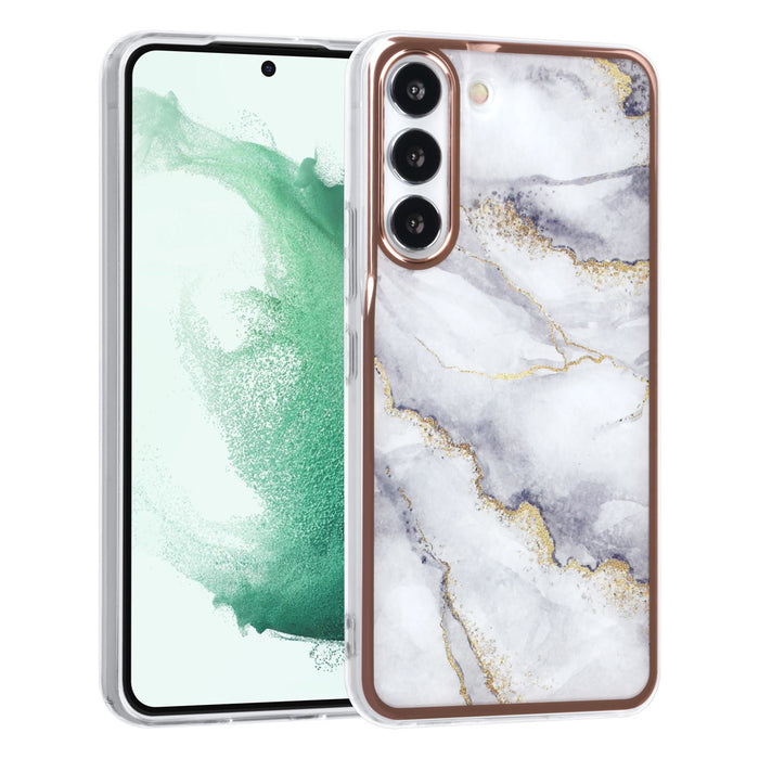 UNIQ Hülle Etui für Samsung Galaxy S22 TPU Hülle - Marble weiss