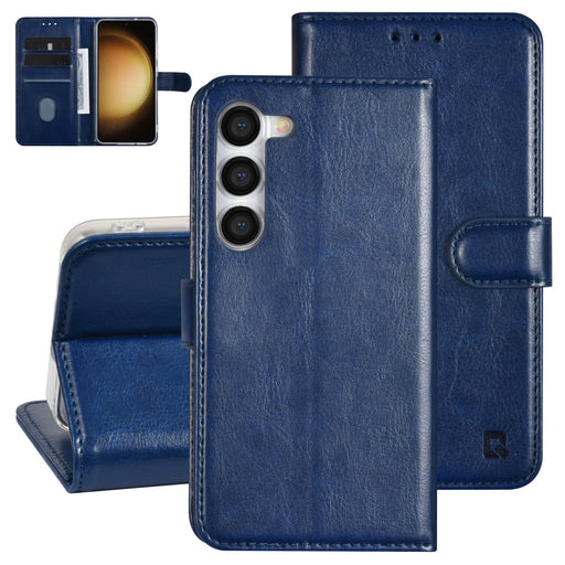 UNIQ Handytasche etui für Samsung Galaxy S23 Book-Case hul - Kartenhalter für 3 Karten - Magnetverschluss - Blau