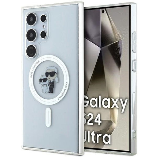 Karl Lagerfeld Hülle für Samsung Galaxy S24 Ultra S928 transparent hardcase IML Karl&Choupette MagSafe