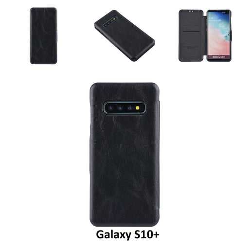 Hanytasche für Samsung Galaxy S10 Plus Kartenhalter Schwarz Book-Case hul -Magnetverschluss - Kunststof;TPU