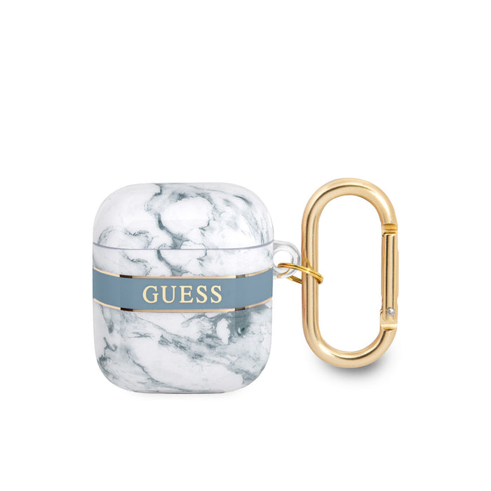 Guess Hülle etui fürAirpods - Airpods 2 Case - Marble - Blau