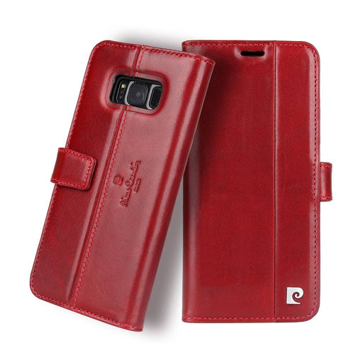 Pierre Cardin Book-Case leder fur Samsung Galaxy S8 Plus - Rot