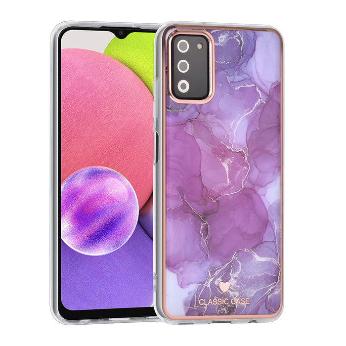 UNIQ Classic Case Etui für Samsung Galaxy A03s - Silikonhülle TPU - Marble Purple