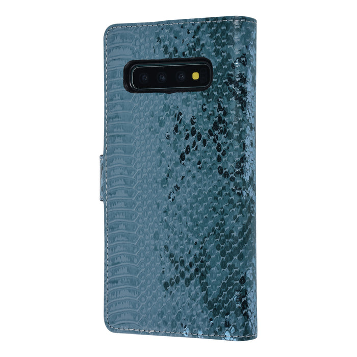 UNIQ Handytasche für Samsung Galaxy S10 Plus Grün Schlangenhaut Book-Case hul