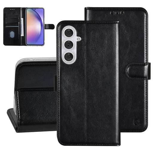 UNIQ Handytasche etui für Samsung Galaxy A54 5G Book-Case hul - Kartenhalter für 3 Karten - Magnetverschluss - Schwarz