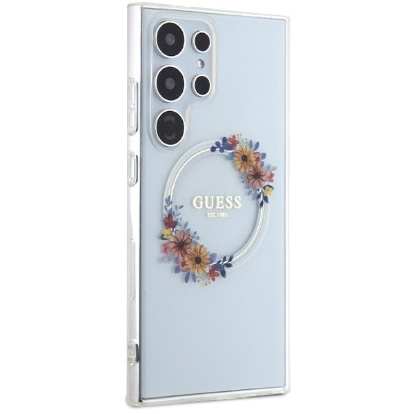 guess-hulle-etui-fur-samsung-galaxy-s24-ultra-s928-transparent-hardcase-iml-flowers-wreath-magsafe