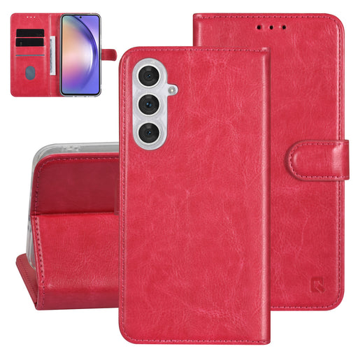 UNIQ Handytasche etui für Samsung Galaxy A54 5G Book-Case hul - Kartenhalter für 3 Karten - Magnetverschluss - Hot Rosa