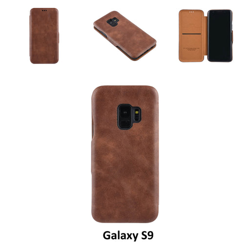 Hanytasche für Samsung Galaxy S9 Kartenhalter Braun Book-Case hul -Magnetverschluss - Kunststof;TPU
