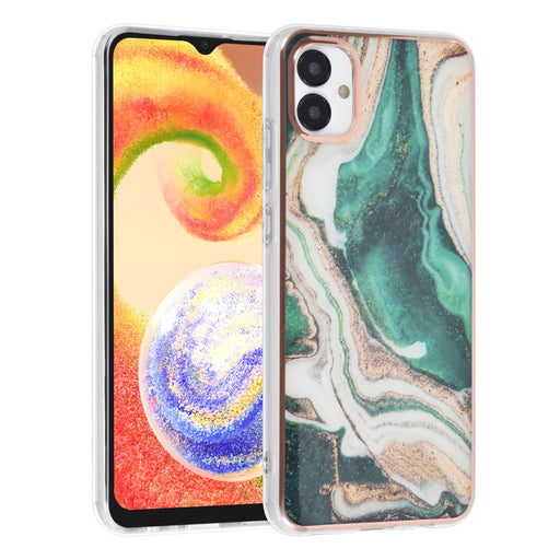 UNIQ Hülle Etui für Samsung Galaxy A04 Silikonhülle - Marble Green