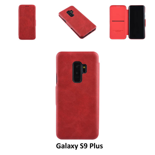Hanytasche für Samsung Galaxy S9 Plus Kartenhalter Rot Book-Case hul -Magnetverschluss - Kunststof;TPU