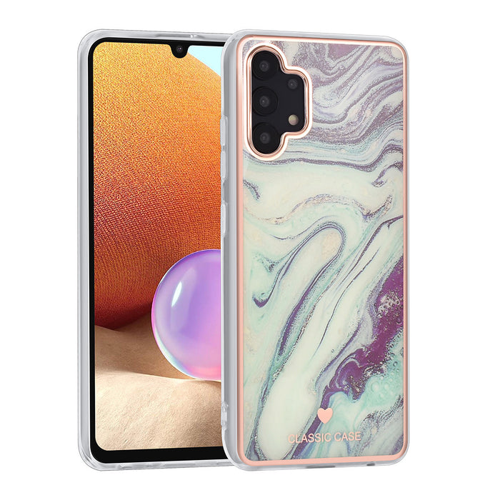 UNIQ Classic Case Etui für Samsung Galaxy A32 4G - Silikonhülle TPU - Marble Aquamarine