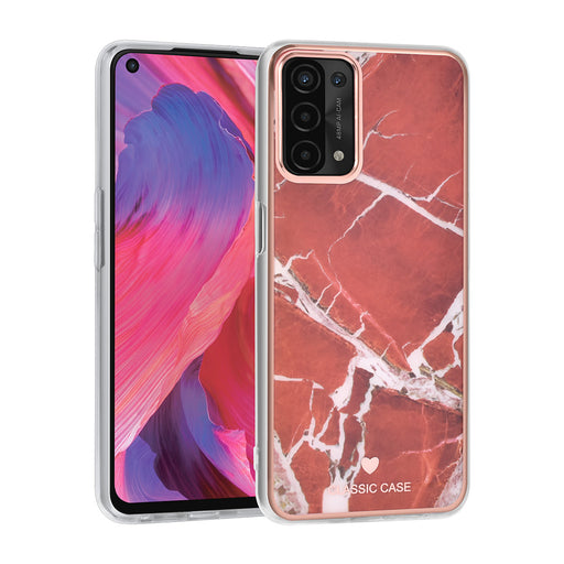 UNIQ Classic Hülle etui für Oppo A54 5G & A74 5G TPU Backcover hoesje - Marble Red