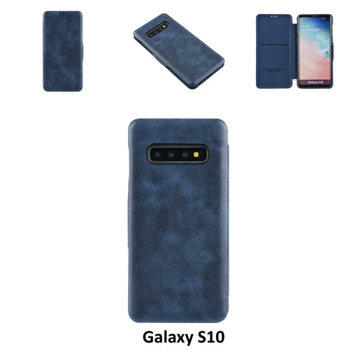 Hanytasche für Samsung Galaxy S10 Kartenhalter Blau Book-Case hul -Magnetverschluss - Kunststof;TPU