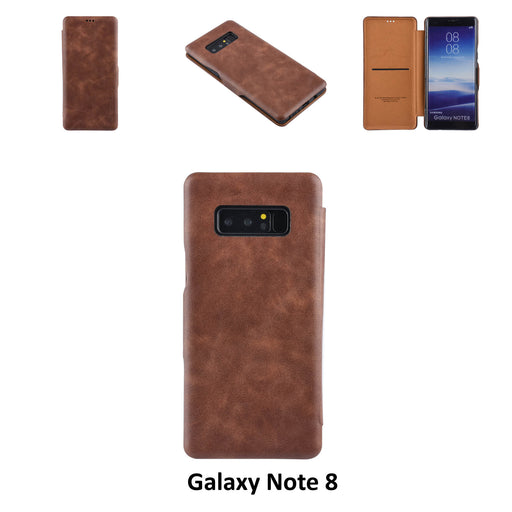 Hanytasche für Samsung Galaxy Note 8 Kartenhalter Braun Book-Case hul -Magnetverschluss - Kunststof;TPU
