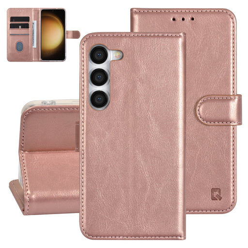 UNIQ Handytasche etui für Samsung Galaxy S23 Book-Case hul - Kartenhalter für 3 Karten - Magnetverschluss - Rose Gold