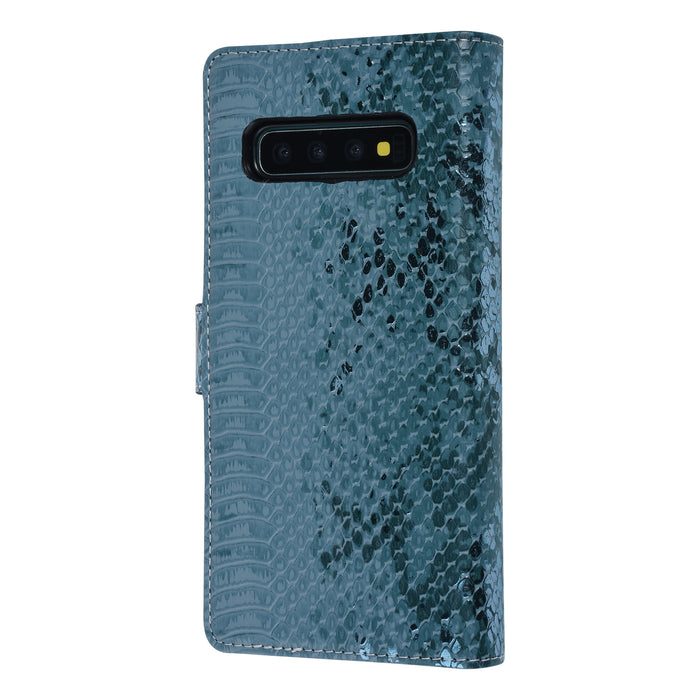 UNIQ Handytasche für Samsung Galaxy S10 Grün Schlangenhaut Book-Case hul