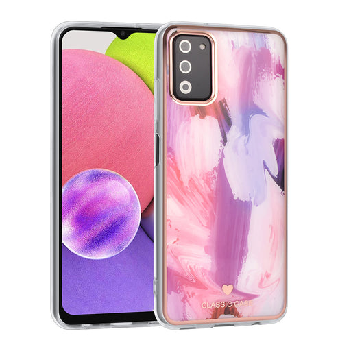 UNIQ Classic Case Etui für Samsung Galaxy A03s - Silikonhülle TPU - Graffiti Rosa