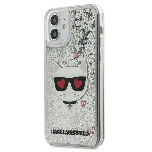 Schutzhülle Karl Lagerfeld iPhone 12 mini 5,4" /silber Liquid Glitter Choupette