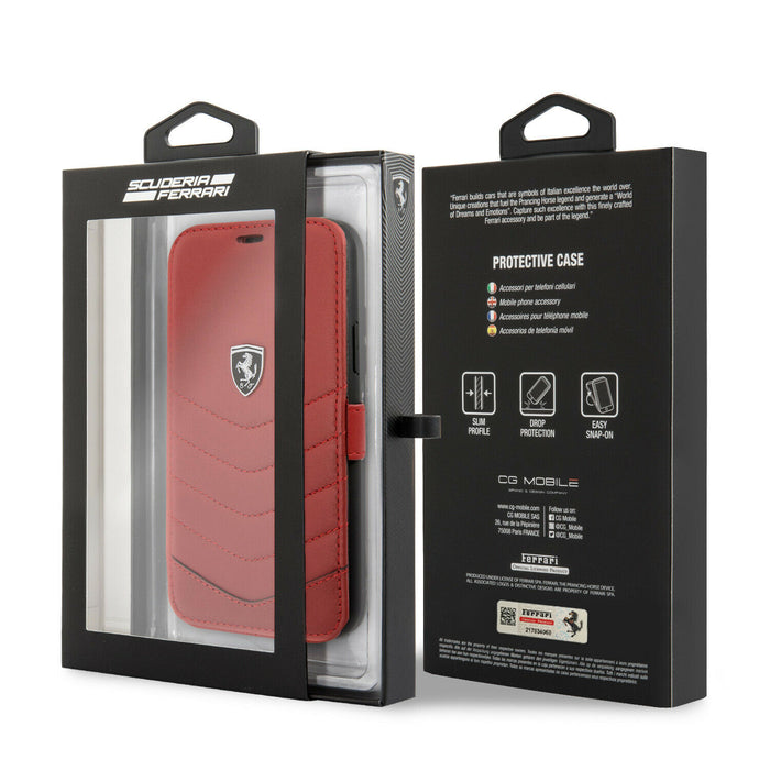 iPhone 11 Pro Handytasche Ferrari - Heritage Quilted Leder book case Rot