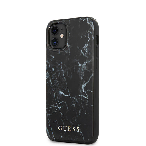 iPhone 12 mini 5.4 HandyHülle Guess PC/TPU Marble Cover Schwarz