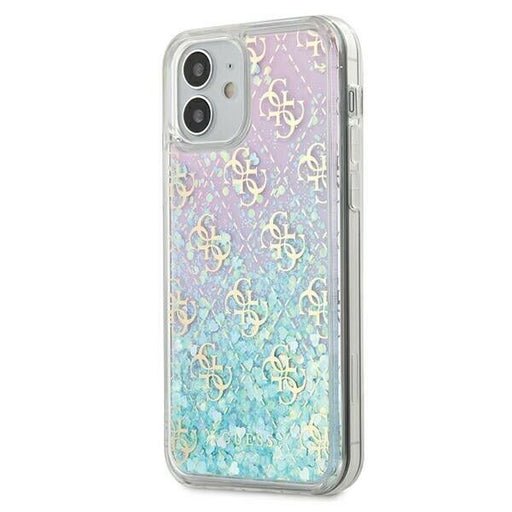 Schutzhülle Guess iPhone 12 mini 5,4" /pink hardcase Gradient Liquid Glitter 4G