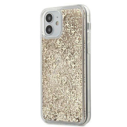 Schutzhülle Guess iPhone 12 mini 5,4" /gold hardcase 4G Liquid Glitter