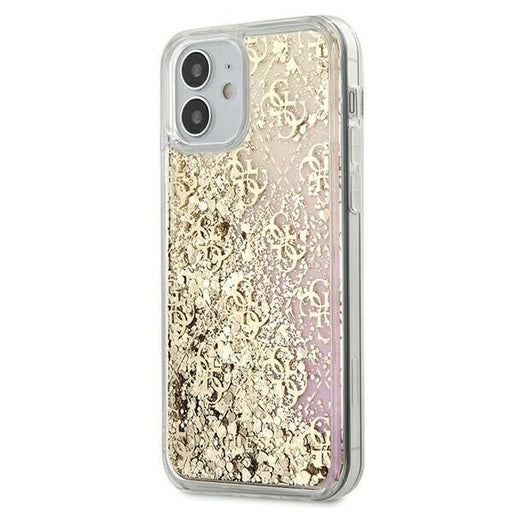 Schutzhülle Guess iPhone 12 mini 5,4" /gold hardcase Gradient Liquid Glitter 4G