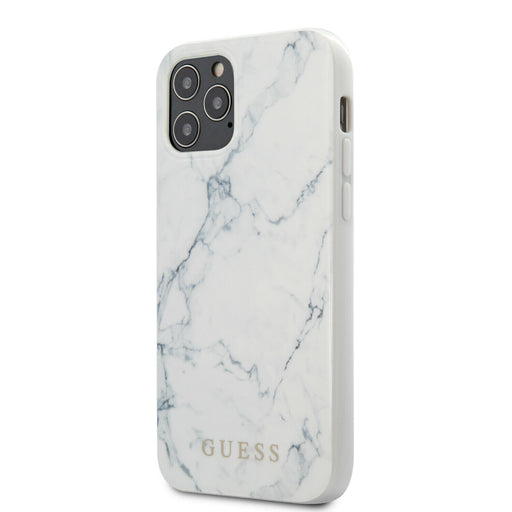 iPhone 12 mini 5.4 HandyHülle Guess PC/TPU Marble Cover Weiß