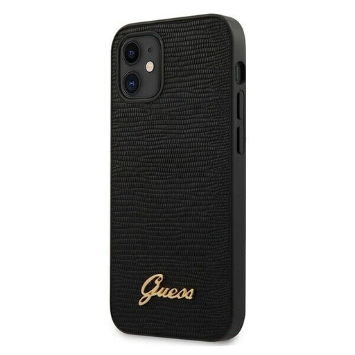 Schutzhülle Guess iPhone 12 mini 5,4" schwarz hardcase Lizard Collection