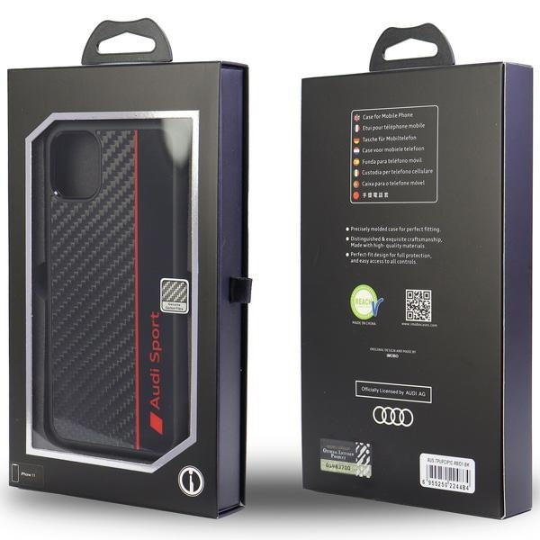 Audi Hülle Carbon Fiber Stripe iPhone 12/12 Pro 6.1"schwarz hardcase