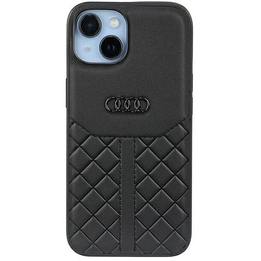 Audi Leder Hülle für iPhone 14 / 15 / 13 6.1"schwarz hardcase