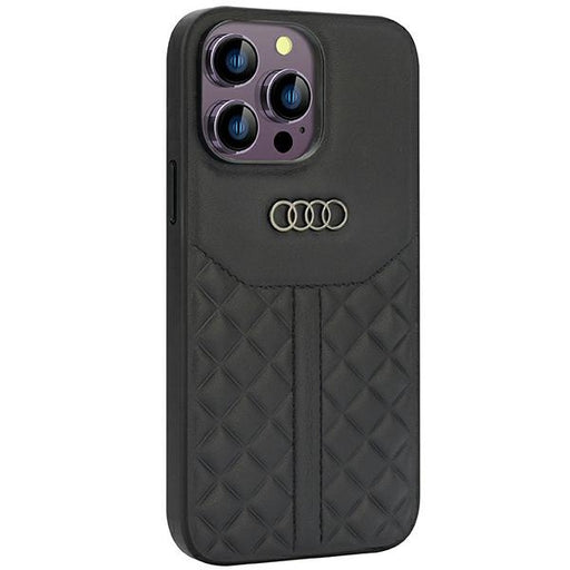 Audi Leder Hülle für iPhone 14 Pro Max 6.7"schwarz hardcase