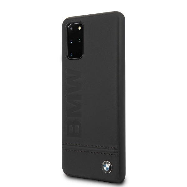 samsung-galaxy-s20-plus-hulle-bmw-imprint-logo-leder-schutzhulle-cover-schwarz