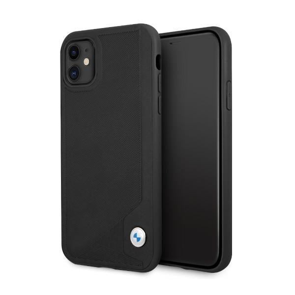 BMW Hülle für iPhone 11 6,1" / Xr /schwarz hardCase leder Deboss