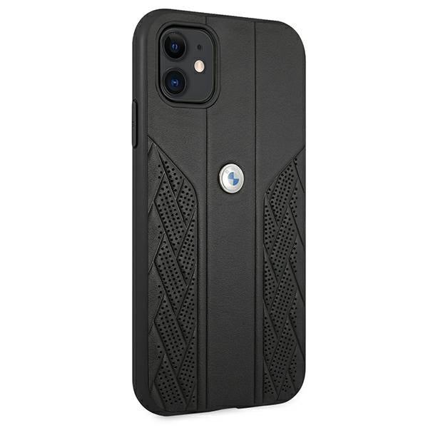 bmw-hulle-fur-iphone-11-6-1-xr-schwarz-hardcase-leder-curve-perforate