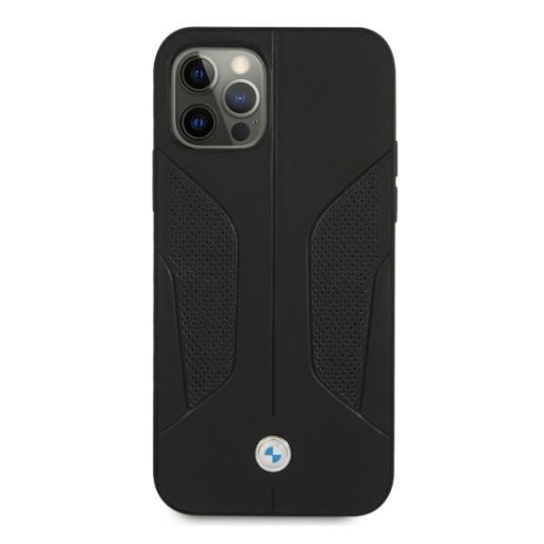 BMW Hülle für iPhone 12 Pro Max 6,7" /schwarz hardCase leder Perforate Sides