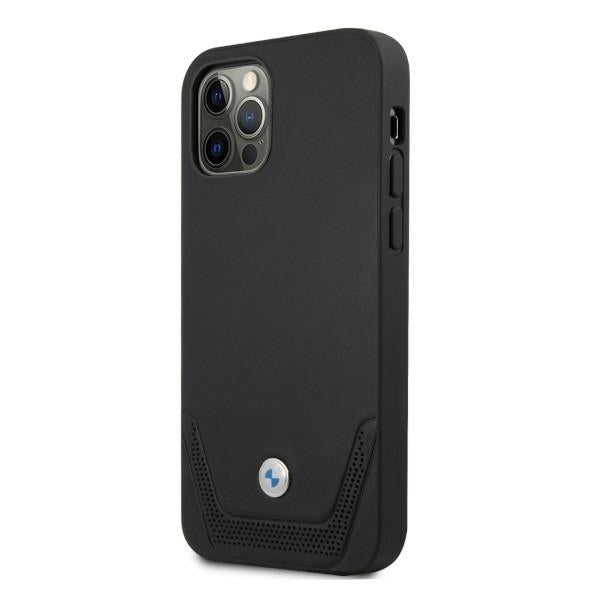 BMW Hülle für iPhone 12 Pro Max 6,7" /schwarz hardCase leder Perforate